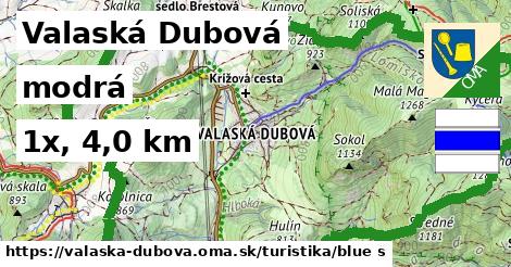 Valaská Dubová Turistické trasy modrá 