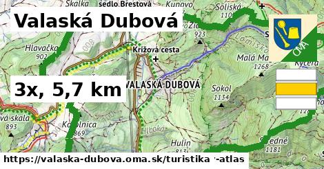 Valaská Dubová Turistické trasy  