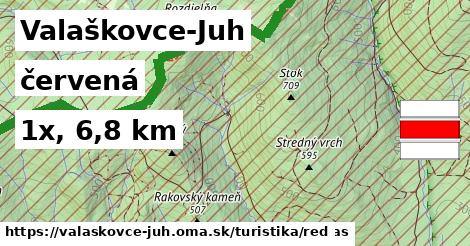 Valaškovce-Juh Turistické trasy červená 