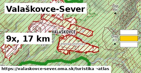 Valaškovce-Sever Turistické trasy  