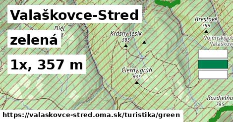 Valaškovce-Stred Turistické trasy zelená 