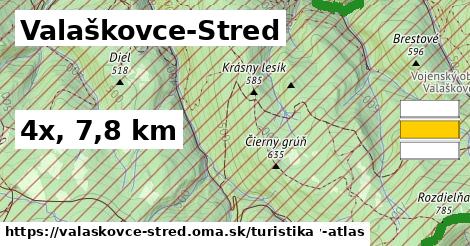 Valaškovce-Stred Turistické trasy  