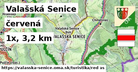 Valašská Senice Turistické trasy červená 