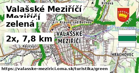 Valašské Meziříčí Turistické trasy zelená 