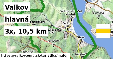 Valkov Turistické trasy hlavná 