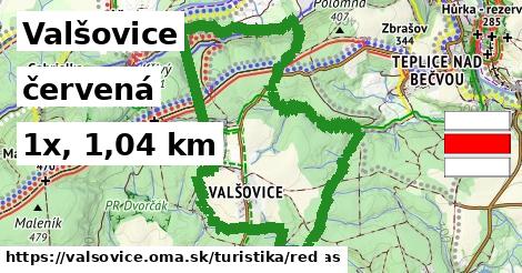 Valšovice Turistické trasy červená 