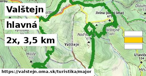 Valštejn Turistické trasy hlavná 