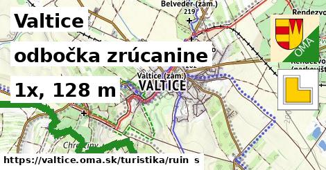 Valtice Turistické trasy odbočka zrúcanine 