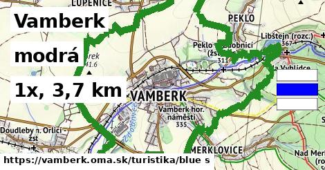 Vamberk Turistické trasy modrá 
