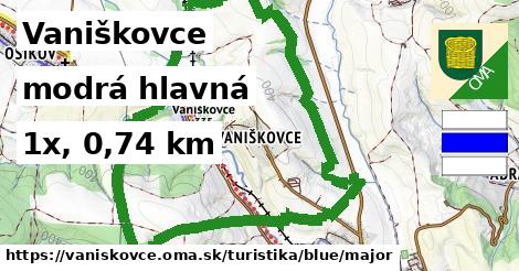 Vaniškovce Turistické trasy modrá hlavná