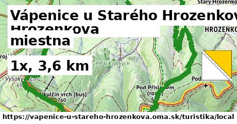 Vápenice u Starého Hrozenkova Turistické trasy miestna 