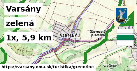 Varsány Turistické trasy zelená iná