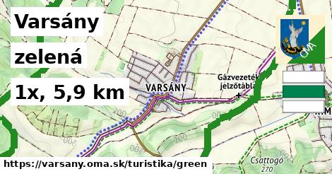Varsány Turistické trasy zelená 