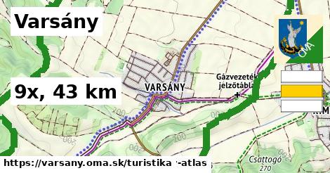 Varsány Turistické trasy  