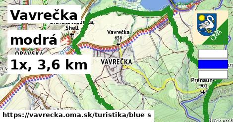 Vavrečka Turistické trasy modrá 