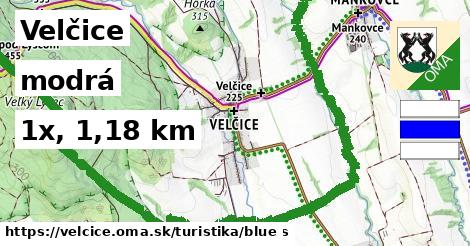 Velčice Turistické trasy modrá 