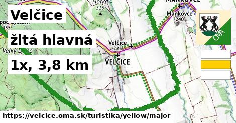 Velčice Turistické trasy žltá hlavná