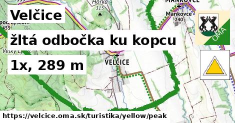 Velčice Turistické trasy žltá odbočka ku kopcu