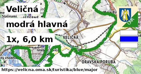 Veličná Turistické trasy modrá hlavná