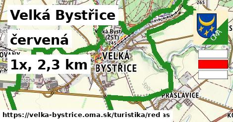 Velká Bystřice Turistické trasy červená 