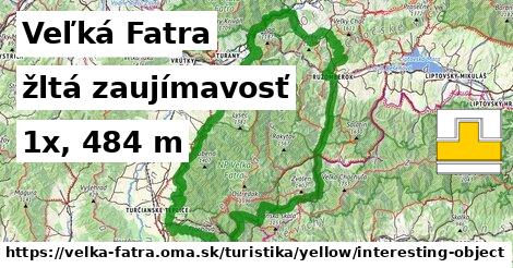 Veľká Fatra Turistické trasy žltá zaujímavosť