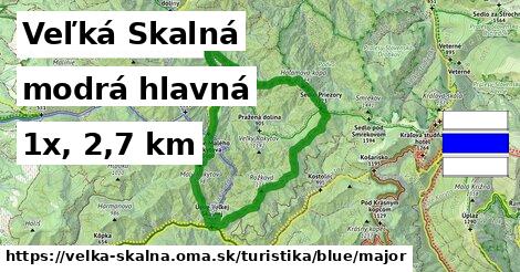 Veľká Skalná Turistické trasy modrá hlavná