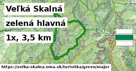 Veľká Skalná Turistické trasy zelená hlavná