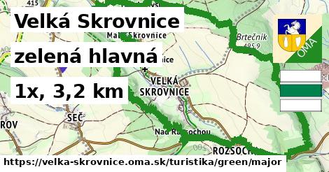 Velká Skrovnice Turistické trasy zelená hlavná