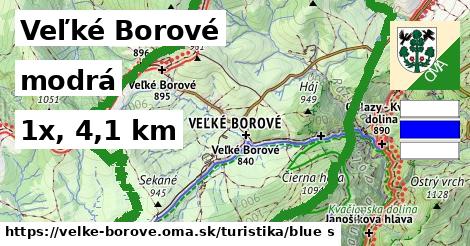 Veľké Borové Turistické trasy modrá 