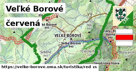 Veľké Borové Turistické trasy červená 