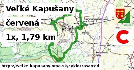 Veľké Kapušany Cyklotrasy červená 