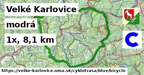 Velké Karlovice Cyklotrasy modrá bicycle