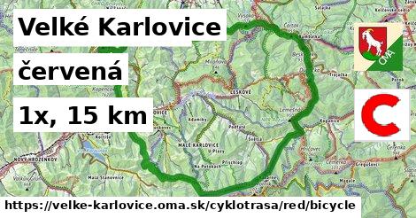Velké Karlovice Cyklotrasy červená bicycle