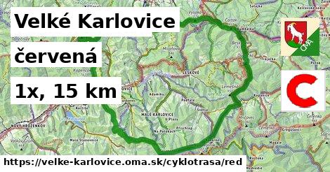 Velké Karlovice Cyklotrasy červená 