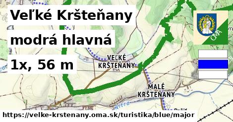 Veľké Kršteňany Turistické trasy modrá hlavná