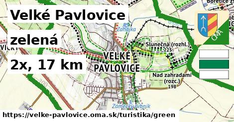 Velké Pavlovice Turistické trasy zelená 