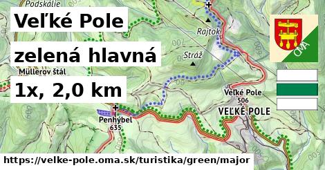 Veľké Pole Turistické trasy zelená hlavná