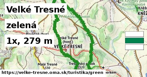 Velké Tresné Turistické trasy zelená 