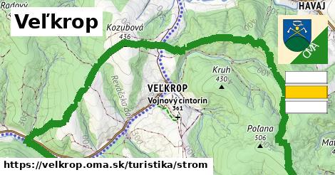 Veľkrop Turistické trasy strom 