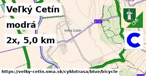 Veľký Cetín Cyklotrasy modrá bicycle