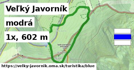 Veľký Javorník Turistické trasy modrá 
