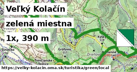 Veľký Kolačín Turistické trasy zelená miestna