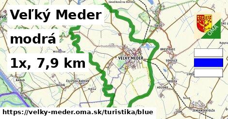 Veľký Meder Turistické trasy modrá 