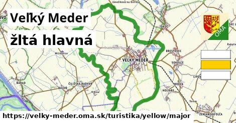 Veľký Meder Turistické trasy žltá hlavná