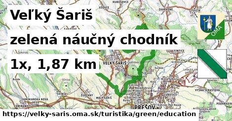 Veľký Šariš Turistické trasy zelená náučný chodník