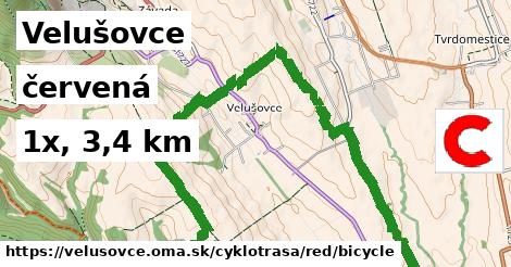 Velušovce Cyklotrasy červená bicycle