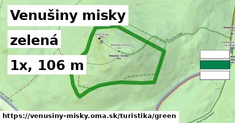 Venušiny misky Turistické trasy zelená 