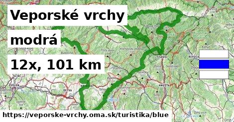 Veporské vrchy Turistické trasy modrá 