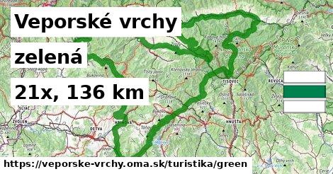 Veporské vrchy Turistické trasy zelená 