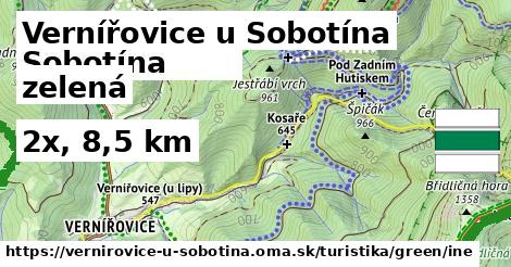 Vernířovice u Sobotína Turistické trasy zelená iná